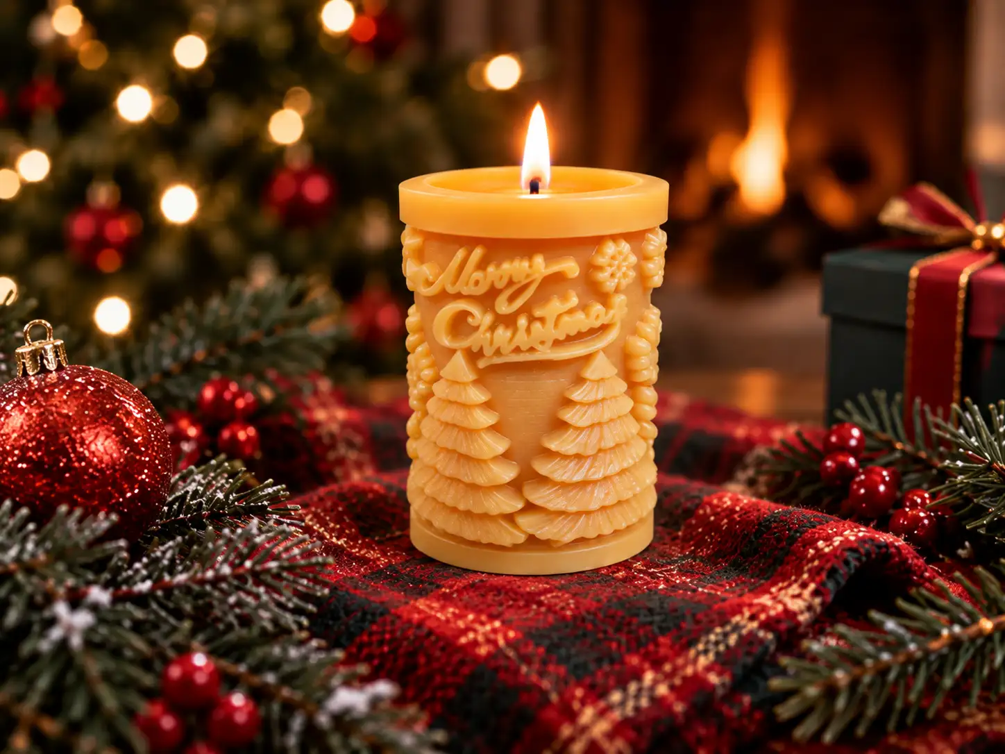 3D Cylindrical Christmas Pine Tree