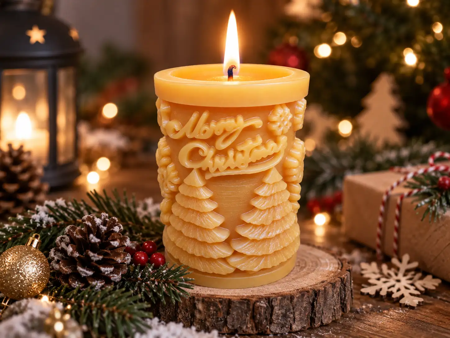 3D Cylindrical Christmas Pine Tree