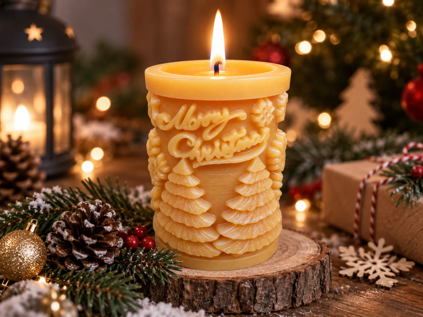 3D Cylindrical Christmas Pine Tree