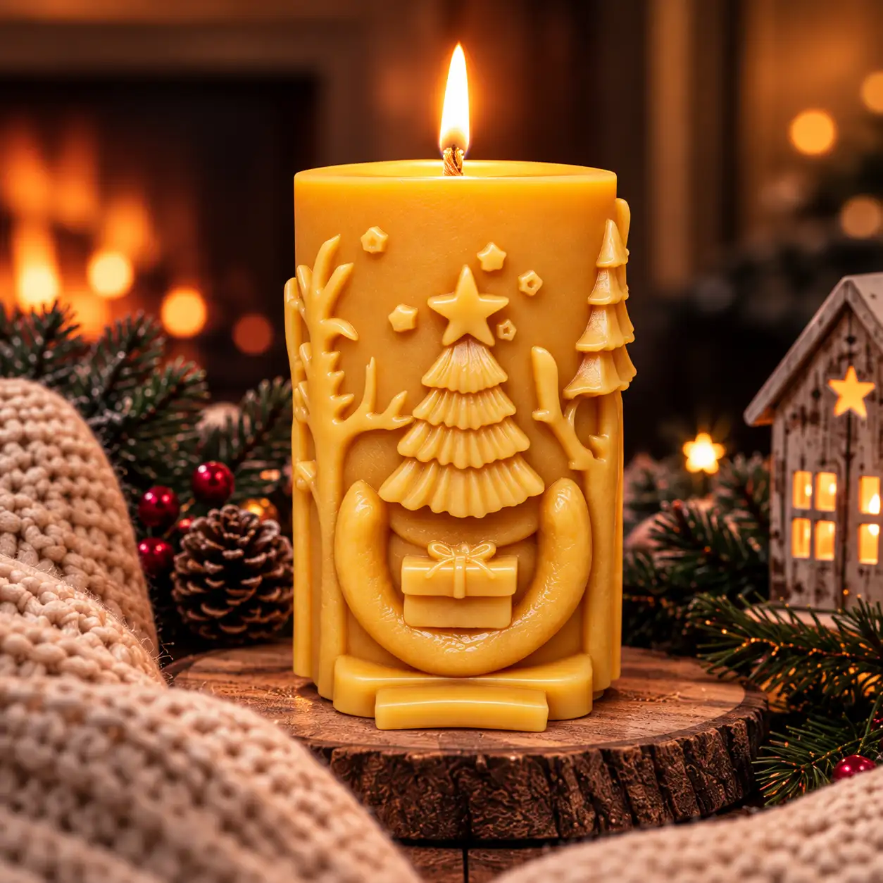 3D Christmas Reindeer Column