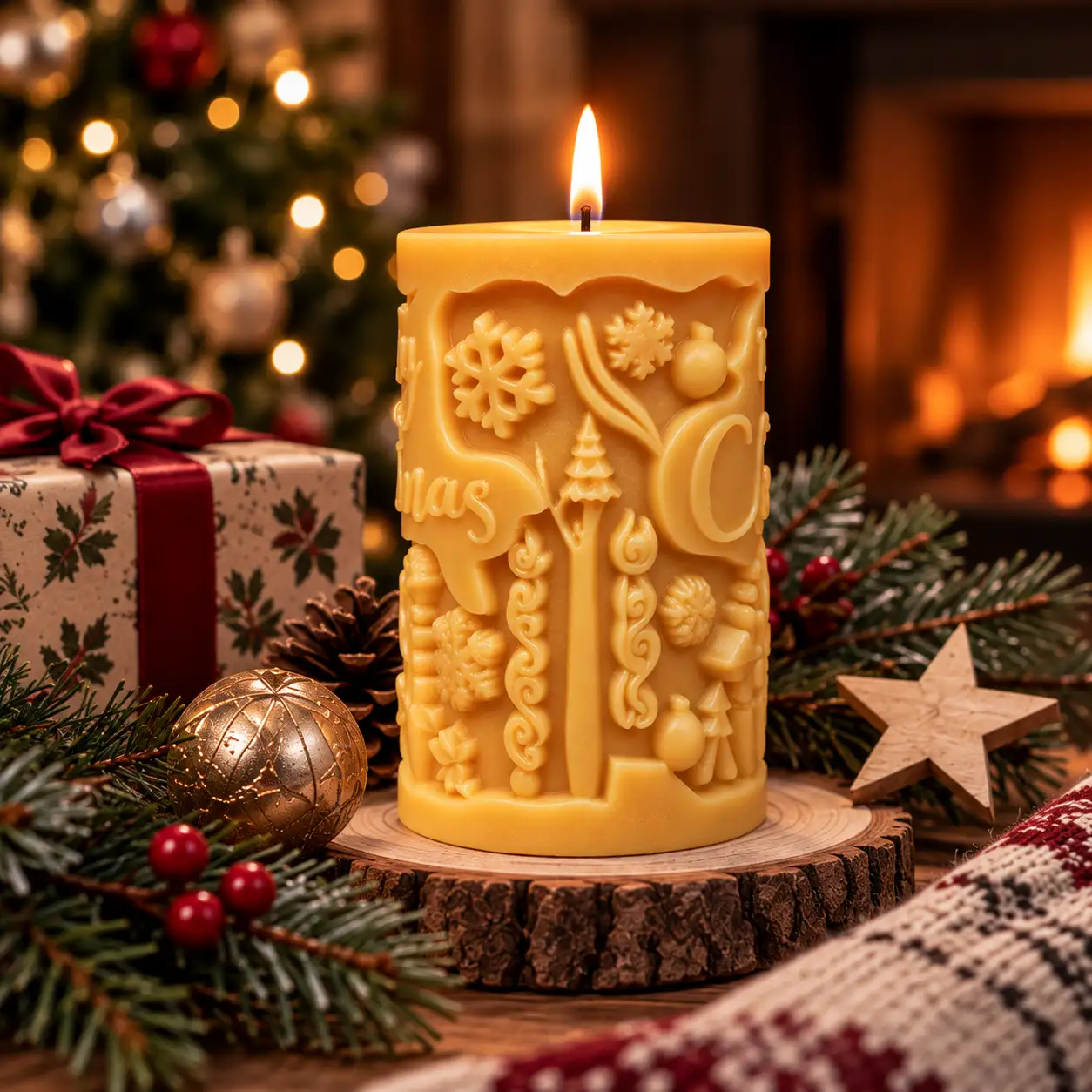 3D Cylindrical Christmas Snowflake Ornament
