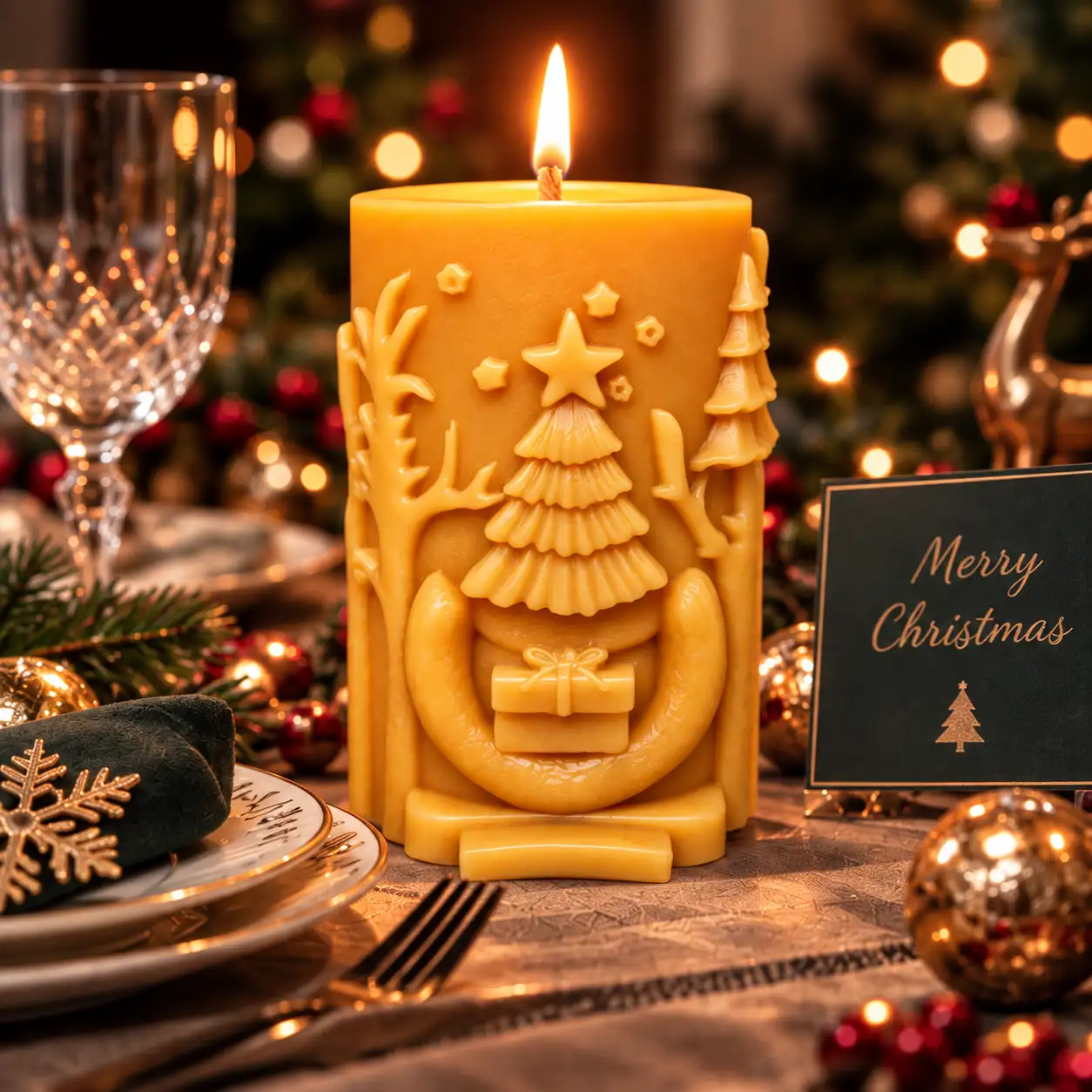 3D Christmas Reindeer Column