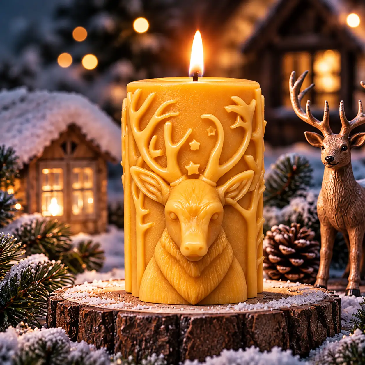 3D Christmas Reindeer Column