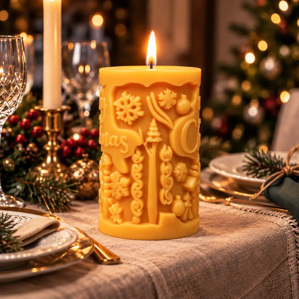 3D Cylindrical Christmas Snowflake Ornament