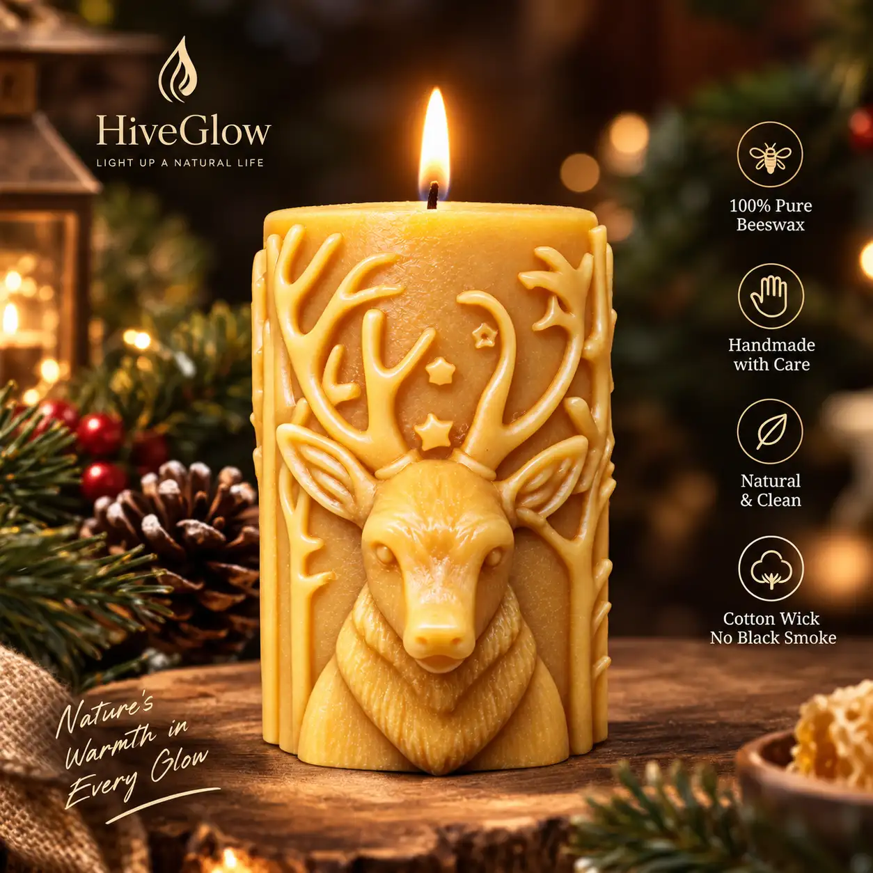 3D Christmas Reindeer Column