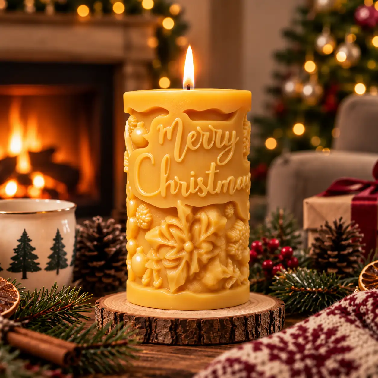 3D Cylindrical Christmas Snowflake Ornament